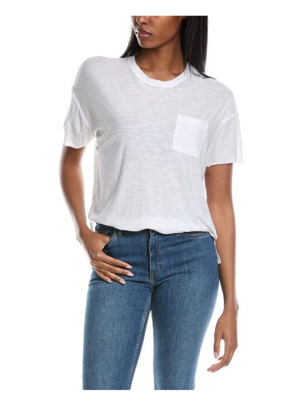 James Perse White Short-Sleeve Pocket Tee size 4 (large)